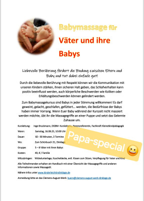 Ein besonderer Kursus für Väter und ihre Babys